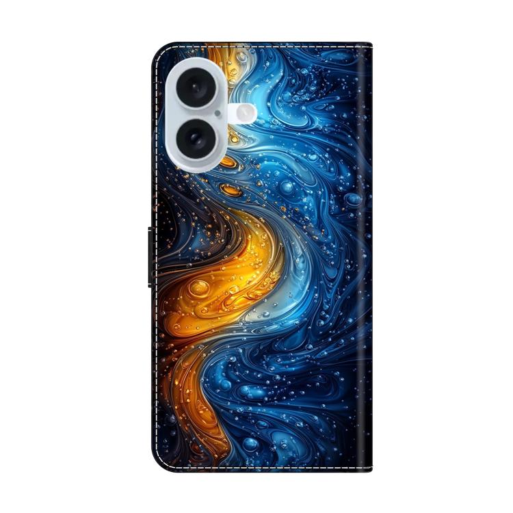 For iPhone 17 Crystal-Like Painted Vegan Leather Phone Case