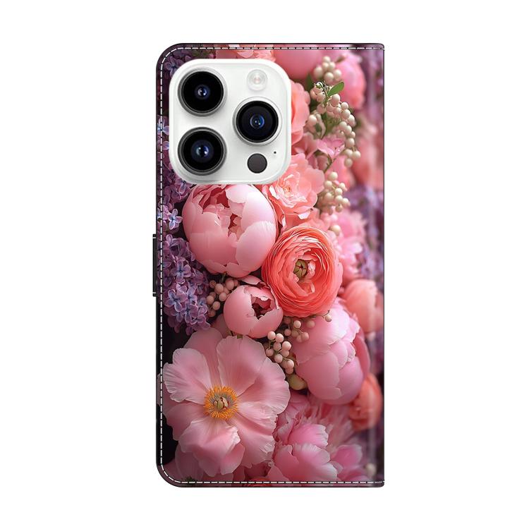 For iPhone 16 Pro Crystal-Like Painted Vegan Leather Phone Case