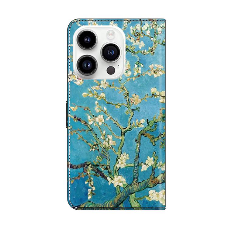 For iPhone 16 Pro Crystal-Like Painted Vegan Leather Phone Case