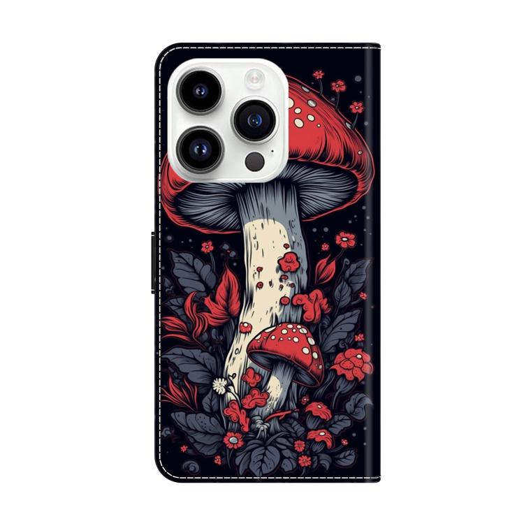 For iPhone 15 Pro Max Crystal-Like Painted Vegan Leather Phone Case