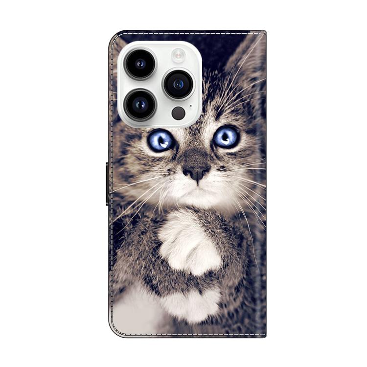 For iPhone 15 Pro Crystal-Like Painted Vegan Leather Phone Case