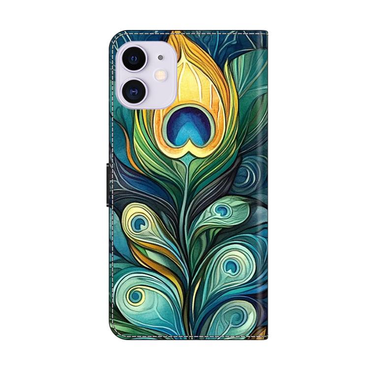 For iPhone 11 Crystal-Like Painted Vegan Leather Phone Case