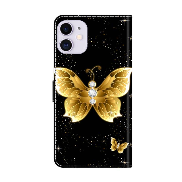 For iPhone 11 Crystal-Like Painted Vegan Leather Phone Case