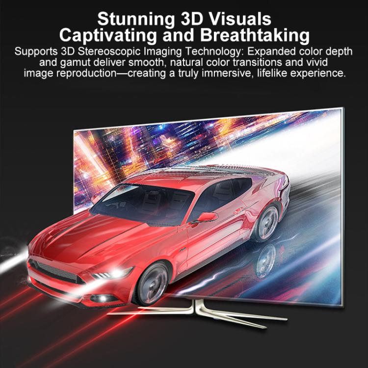 HDMI 2.1 High-Speed 8K Ultra HD Braided Gold-Plated Connection HDTV Video Cable, Length:3m - Grey Red