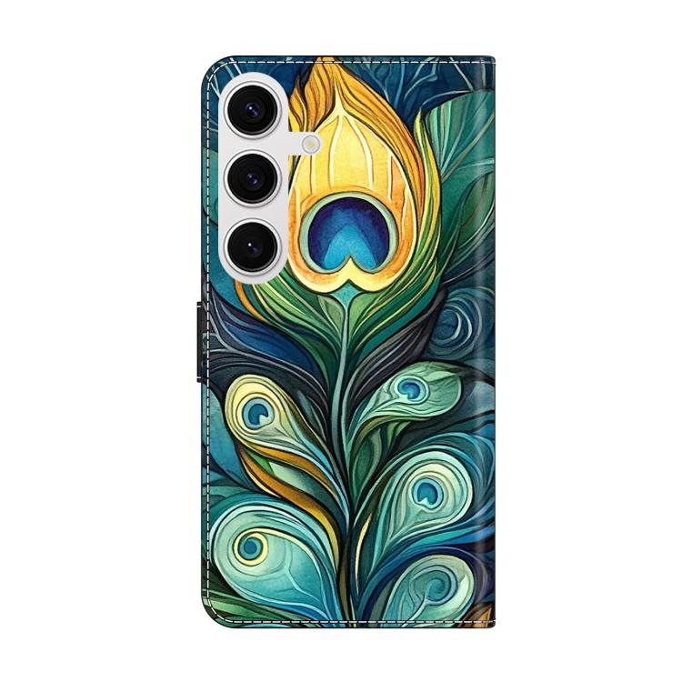 For Samsung Galaxy S23 5G Crystal-Like Painted Vegan Leather Phone Case