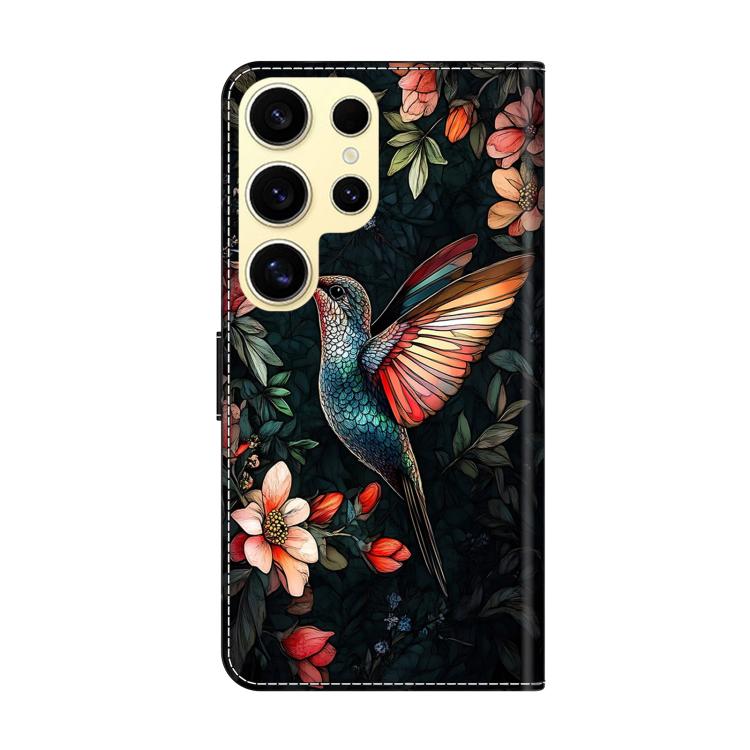 For Samsung Galaxy S24 Ultra 5G Crystal-Like Painted Vegan Leather Phone Case