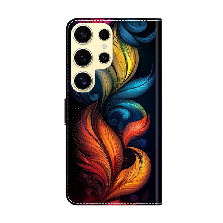 For Samsung Galaxy S24 Ultra 5G Crystal-Like Painted Vegan Leather Phone Case