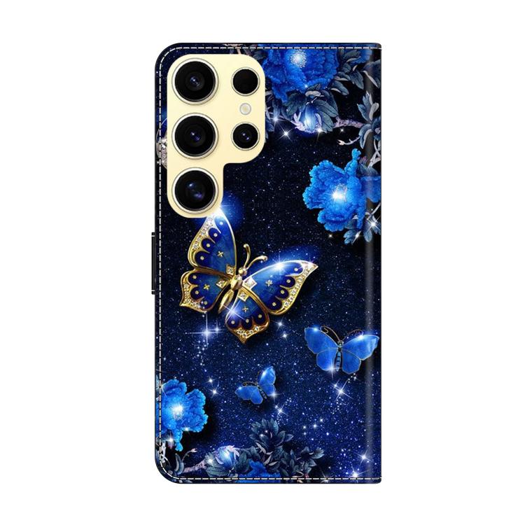 For Samsung Galaxy S24 Ultra 5G Crystal-Like Painted Vegan Leather Phone Case
