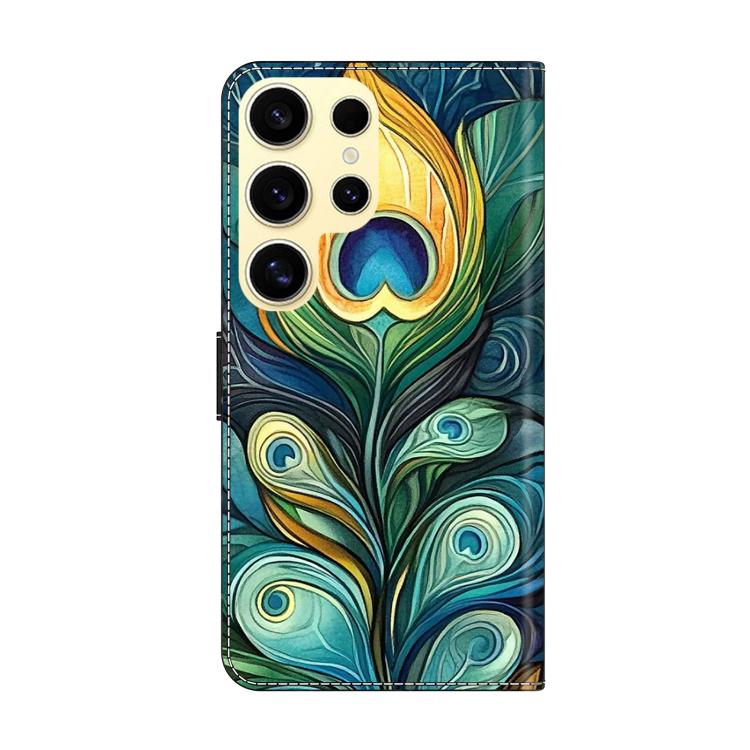 For Samsung Galaxy S24 Ultra 5G Crystal-Like Painted Vegan Leather Phone Case