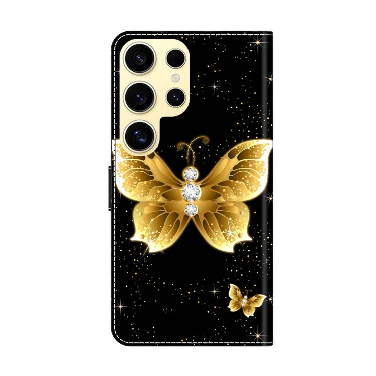 For Samsung Galaxy S24 Ultra 5G Crystal-Like Painted Vegan Leather Phone Case