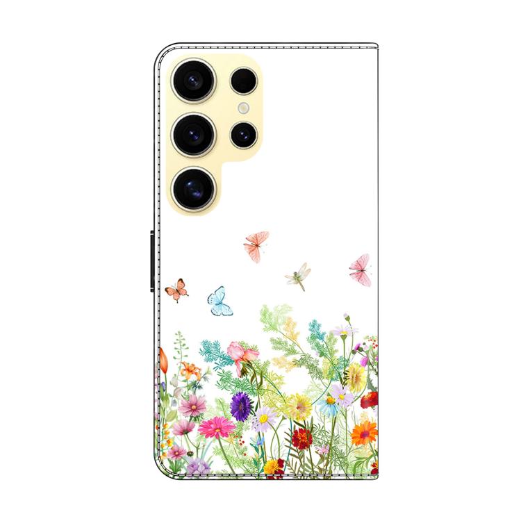 For Samsung Galaxy S24 Ultra 5G Crystal-Like Painted Vegan Leather Phone Case