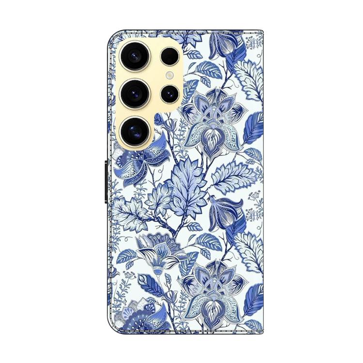 For Samsung Galaxy S24 Ultra 5G Crystal-Like Painted Vegan Leather Phone Case