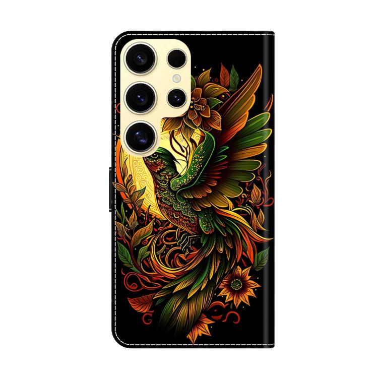For Samsung Galaxy S24 Ultra 5G Crystal-Like Painted Vegan Leather Phone Case