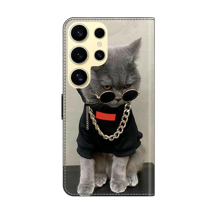 For Samsung Galaxy S24 Ultra 5G Crystal-Like Painted Vegan Leather Phone Case