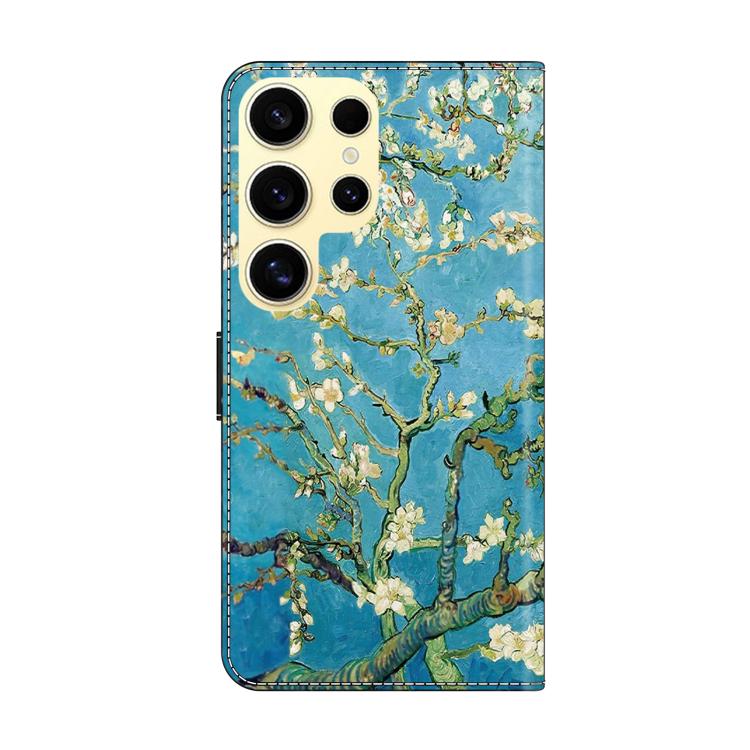 For Samsung Galaxy S24 Ultra 5G Crystal-Like Painted Vegan Leather Phone Case