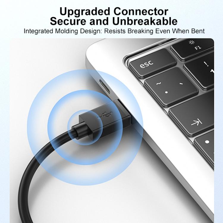 USB 2.0 High-Speed USB-A to USB-B Printer Cable For Scanners, Desktop Printers, and Digital Devices, Length:5m - Black