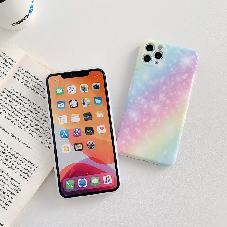 For iPhone 12 Shockproof Colorful Glitter Marble Protective Case
