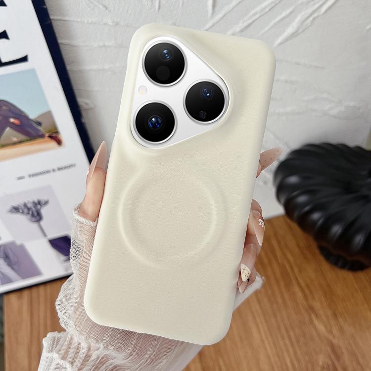 For Huawei Pura 80 5G Matte Velvet Finish PC + Vegan Leather Magnetic Phone Case