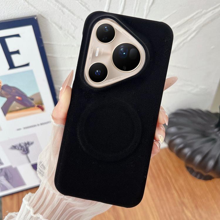 For Huawei Pura 80 Ultra 5G Matte Velvet Finish PC + Vegan Leather Magnetic Phone Case