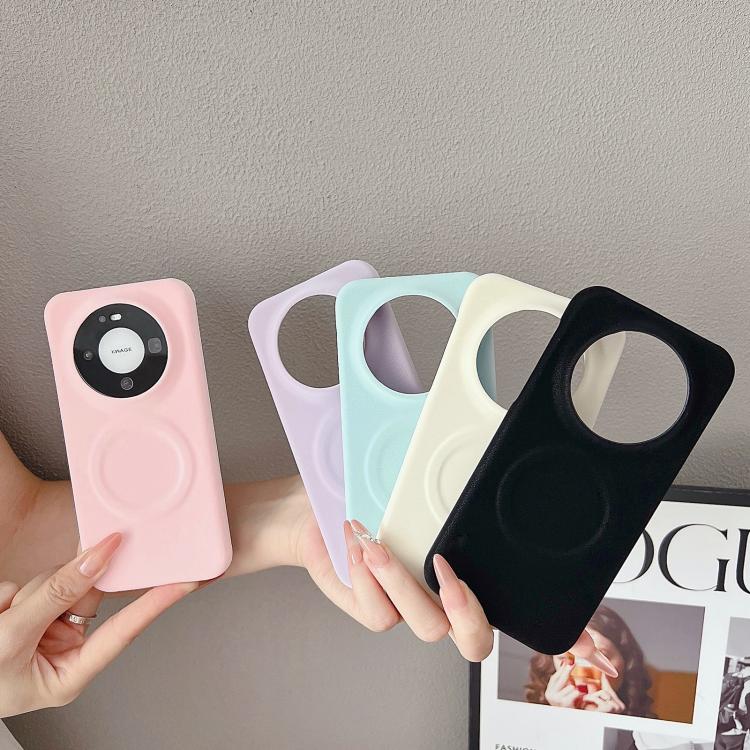 For Huawei Mate 80 / 80 Pro Matte Velvet Finish PC + Vegan Leather Magnetic Phone Case