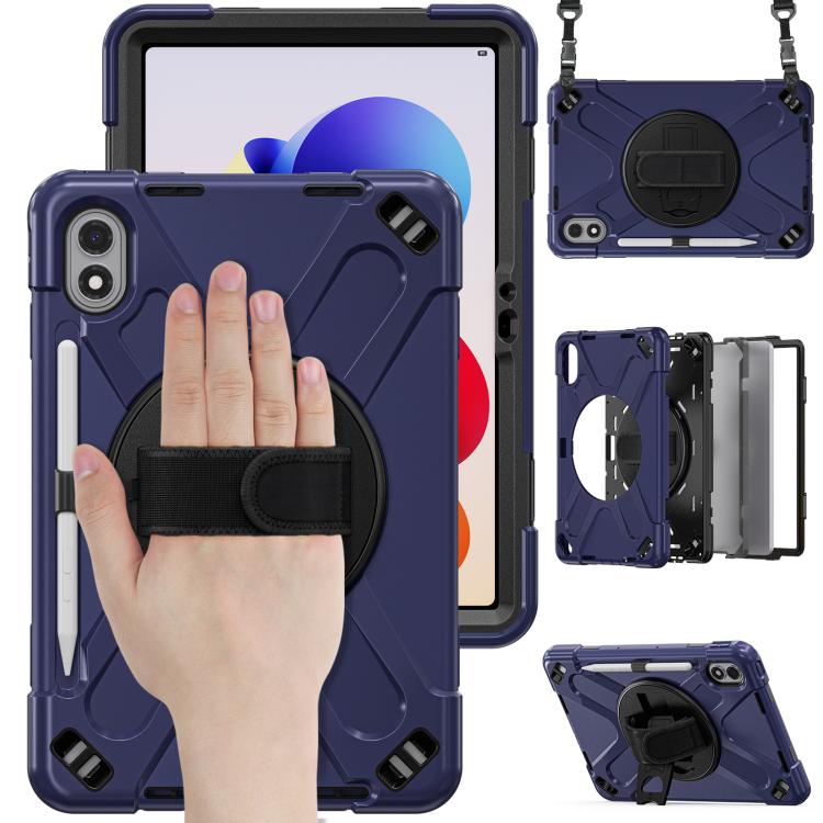 For Xiaomi Redmi Pad 2 Pro 12.1 2026 Rotatable Holder Silicone Hybrid PC Tablet Case with Shoulder Strap