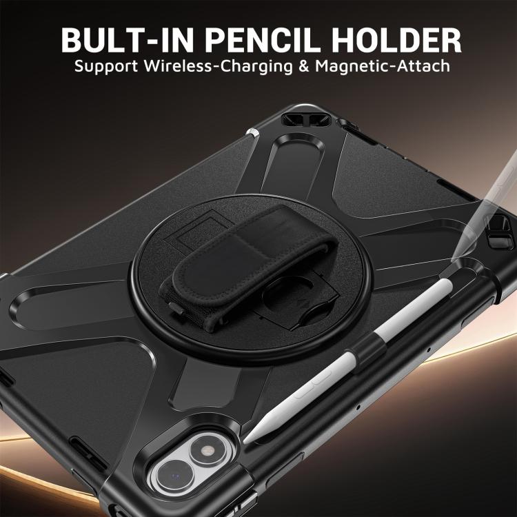 For Xiaomi Redmi Pad 2 Pro 12.1 2026 Rotatable Holder Silicone Hybrid PC Tablet Case with Shoulder Strap