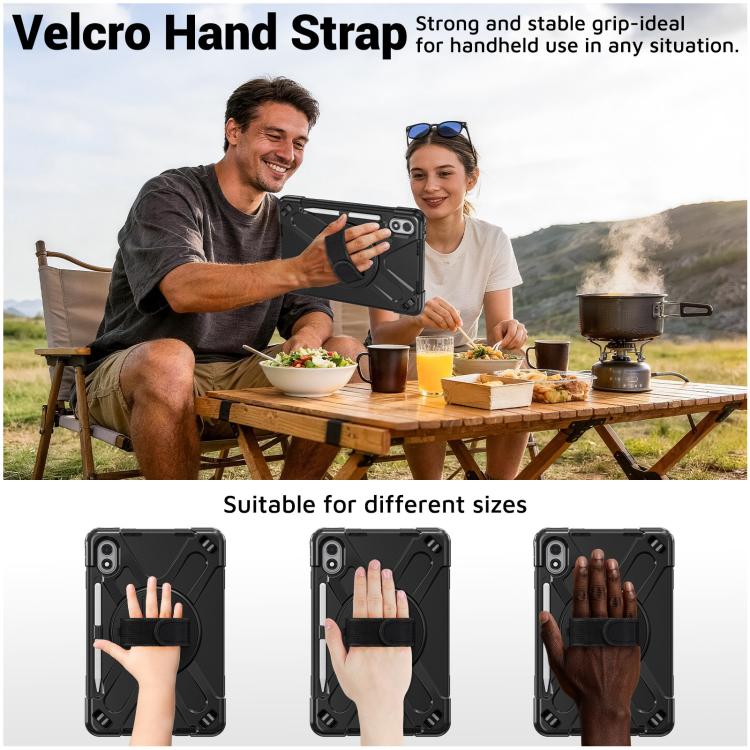 For Xiaomi Redmi Pad 2 Pro 12.1 2026 Rotatable Holder Silicone Hybrid PC Tablet Case with Shoulder Strap