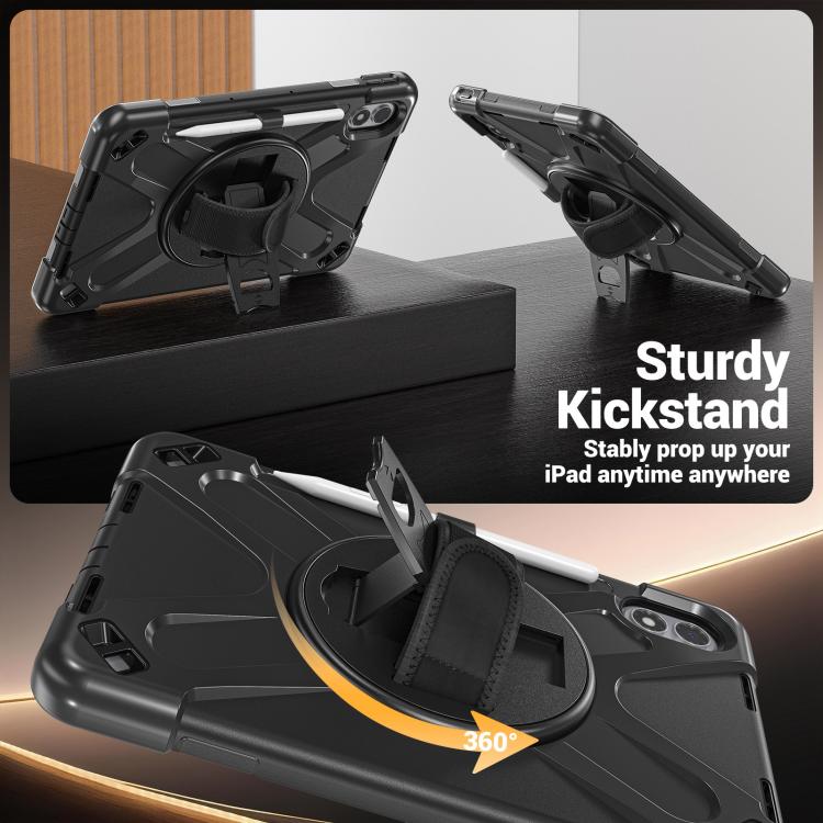 For Xiaomi Redmi Pad 2 Pro 12.1 2026 Rotatable Holder Silicone Hybrid PC Tablet Case with Shoulder Strap