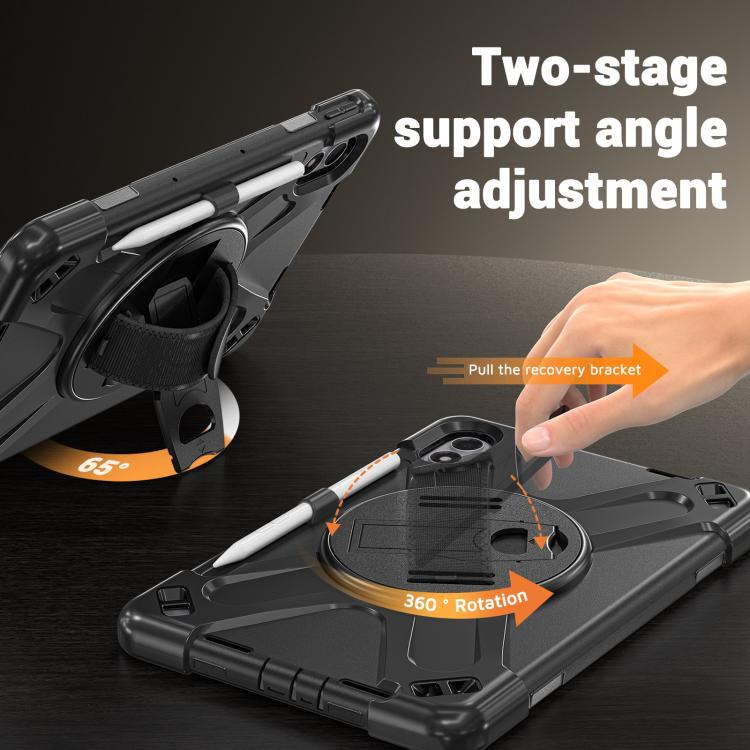For Xiaomi Redmi Pad 2 Pro 12.1 2026 Rotatable Holder Silicone Hybrid PC Tablet Case with Shoulder Strap