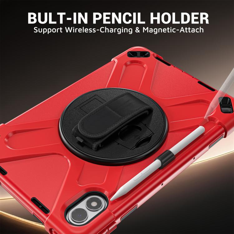 For Xiaomi Redmi Pad 2 Pro 12.1 2026 Rotatable Holder Silicone Hybrid PC Tablet Case with Shoulder Strap