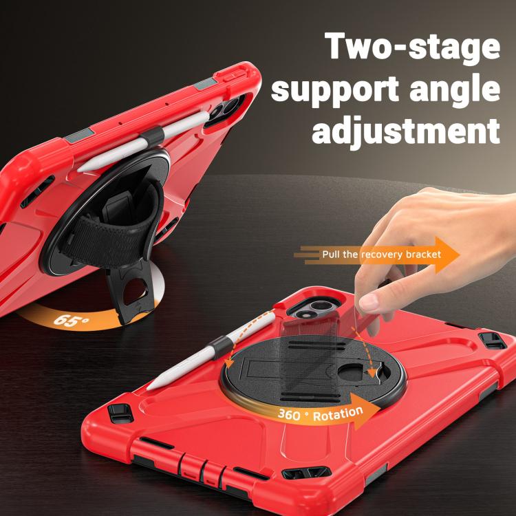 For Xiaomi Redmi Pad 2 Pro 12.1 2026 Rotatable Holder Silicone Hybrid PC Tablet Case with Shoulder Strap
