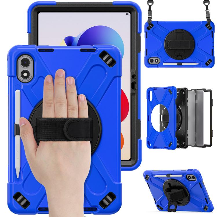 For Xiaomi Redmi Pad 2 Pro 12.1 2026 Rotatable Holder Silicone Hybrid PC Tablet Case with Shoulder Strap