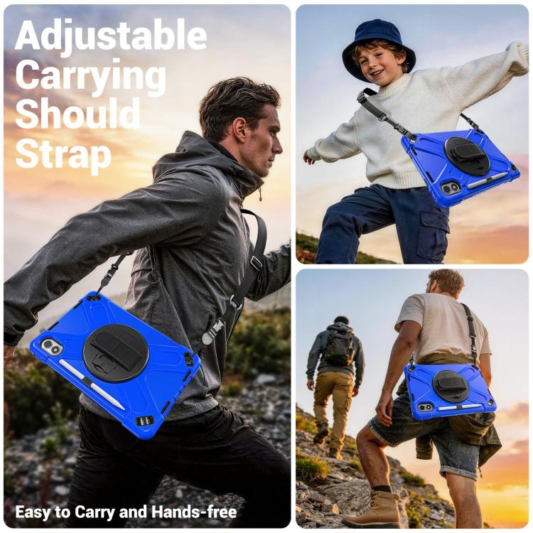 For Xiaomi Redmi Pad 2 Pro 12.1 2026 Rotatable Holder Silicone Hybrid PC Tablet Case with Shoulder Strap