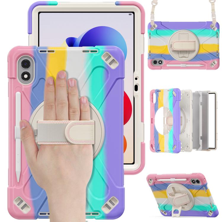 For Xiaomi Redmi Pad 2 Pro 12.1 2026 Rotatable Holder Silicone Hybrid PC Tablet Case with Shoulder Strap