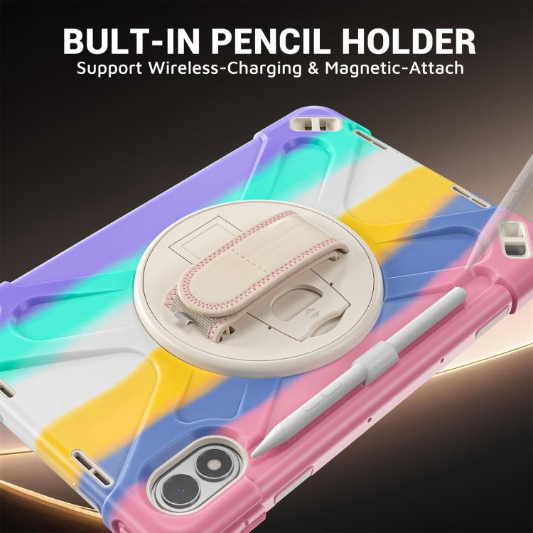 For Xiaomi Redmi Pad 2 Pro 12.1 2026 Rotatable Holder Silicone Hybrid PC Tablet Case with Shoulder Strap