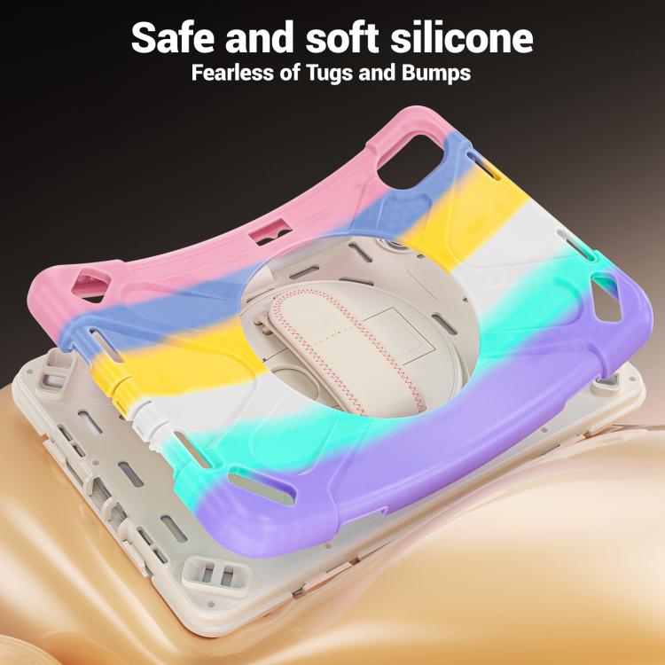 For Xiaomi Redmi Pad 2 Pro 12.1 2026 Rotatable Holder Silicone Hybrid PC Tablet Case with Shoulder Strap