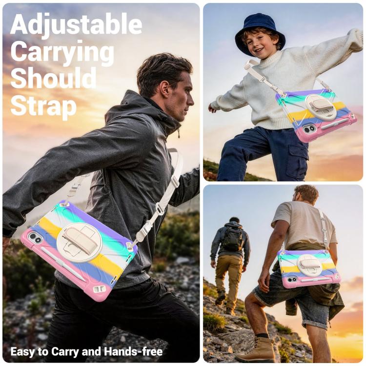 For Xiaomi Redmi Pad 2 Pro 12.1 2026 Rotatable Holder Silicone Hybrid PC Tablet Case with Shoulder Strap