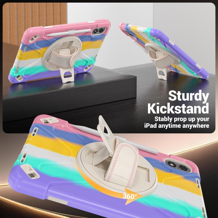 For Xiaomi Redmi Pad 2 Pro 12.1 2026 Rotatable Holder Silicone Hybrid PC Tablet Case with Shoulder Strap