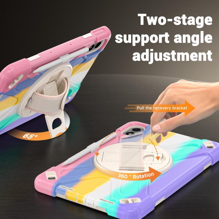 For Xiaomi Redmi Pad 2 Pro 12.1 2026 Rotatable Holder Silicone Hybrid PC Tablet Case with Shoulder Strap