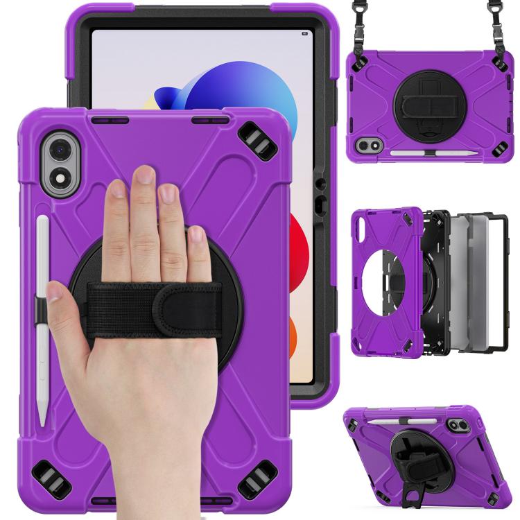 For Xiaomi Redmi Pad 2 Pro 12.1 2026 Rotatable Holder Silicone Hybrid PC Tablet Case with Shoulder Strap