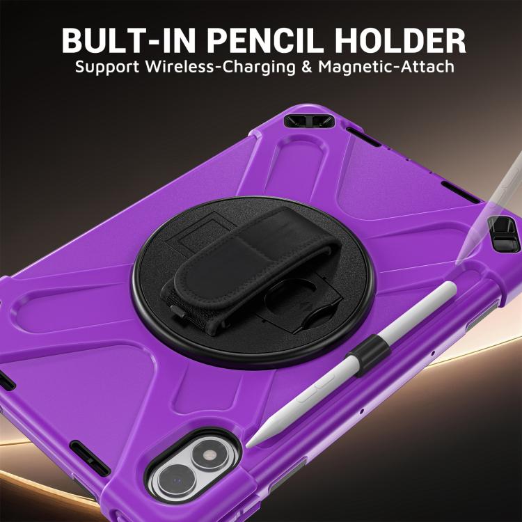 For Xiaomi Redmi Pad 2 Pro 12.1 2026 Rotatable Holder Silicone Hybrid PC Tablet Case with Shoulder Strap