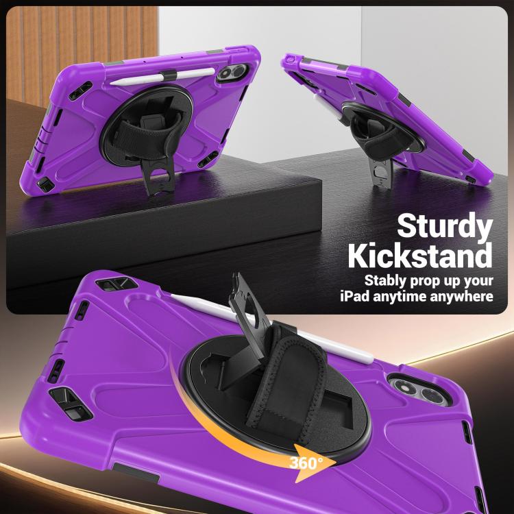 For Xiaomi Redmi Pad 2 Pro 12.1 2026 Rotatable Holder Silicone Hybrid PC Tablet Case with Shoulder Strap