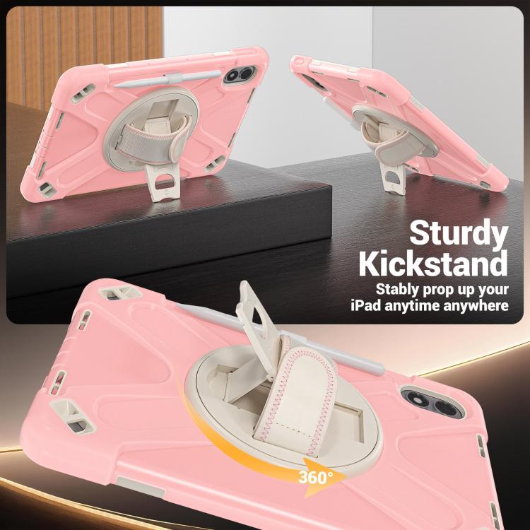 For Xiaomi Redmi Pad 2 Pro 12.1 2026 Rotatable Holder Silicone Hybrid PC Tablet Case with Shoulder Strap