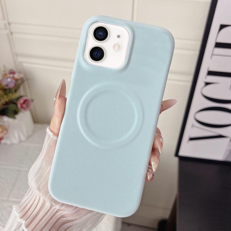 For iPhone 12 / 12 Pro Matte Velvet Finish PC + Vegan Leather Magnetic Phone Case