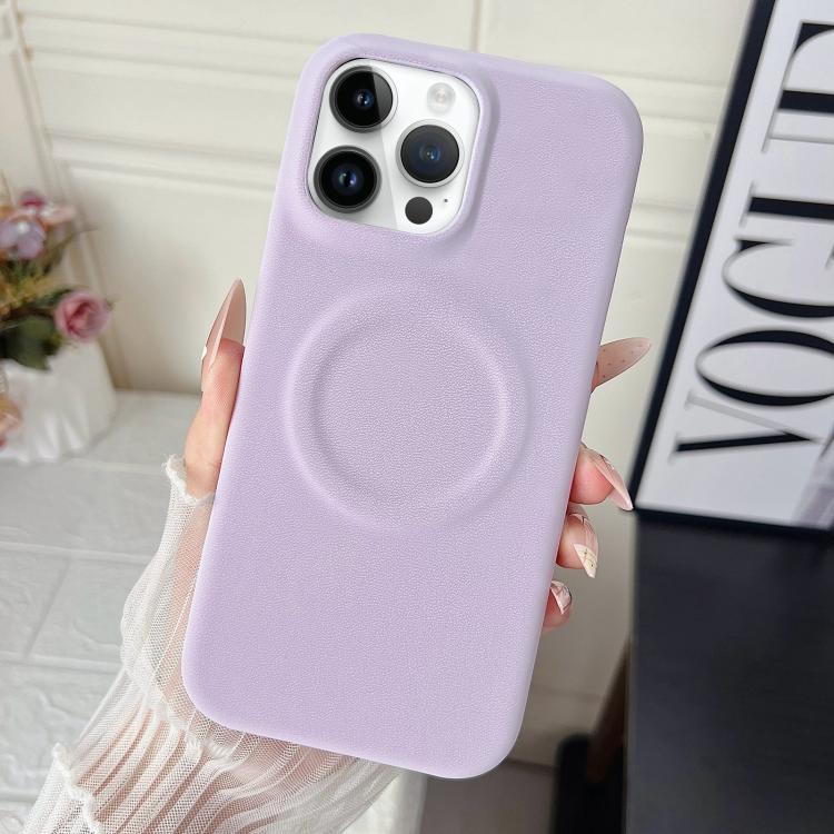 For iPhone 12 Pro Max Matte Velvet Finish PC + Vegan Leather Magnetic Phone Case