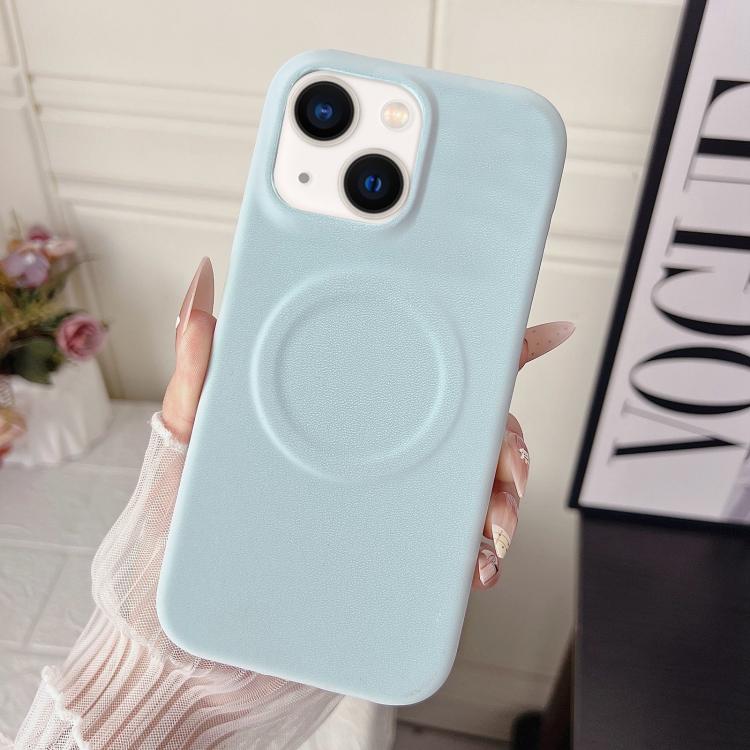 For iPhone 13 / 14 Matte Velvet Finish PC + Vegan Leather Magnetic Phone Case