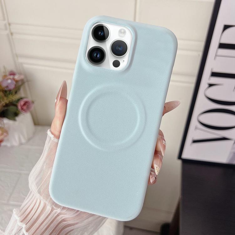 For iPhone 13 Pro Max Matte Velvet Finish PC + Vegan Leather Magnetic Phone Case