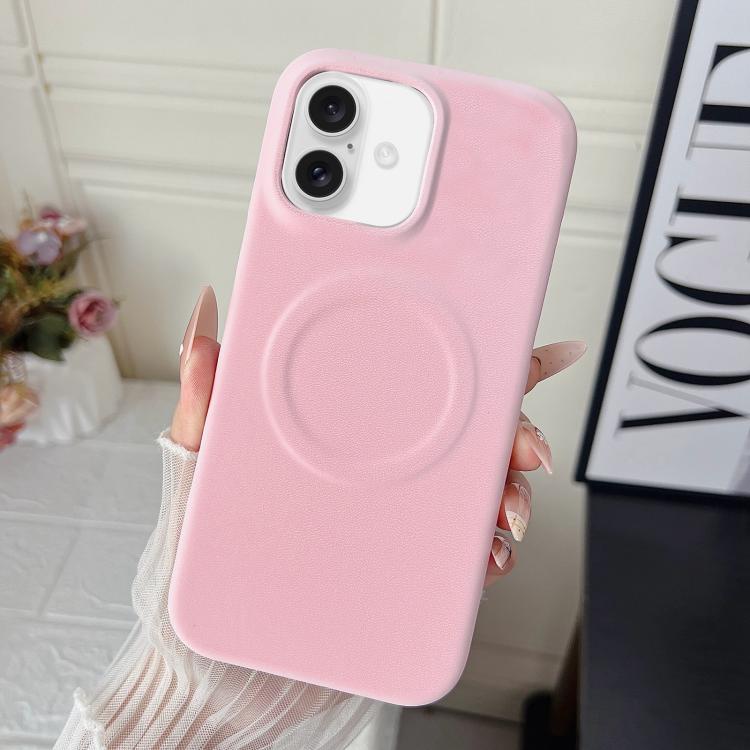 For iPhone 16 Matte Velvet Finish PC + Vegan Leather Magnetic Phone Case