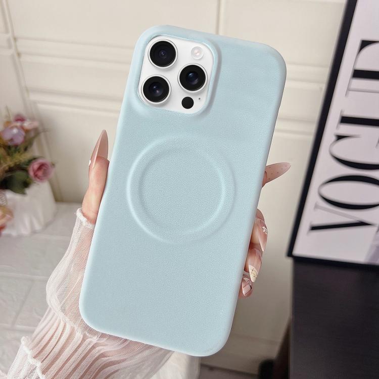 For iPhone 16 Pro Matte Velvet Finish PC + Vegan Leather Magnetic Phone Case
