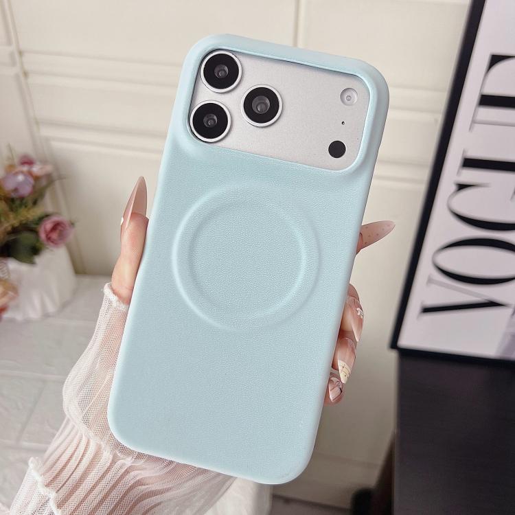 For iPhone 17 Pro Matte Velvet Finish PC + Vegan Leather Magnetic Phone Case